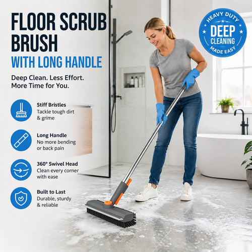 🧼 Heavy-Duty Floor Scrub Brush – Powerful Deep Cleaning for Stubborn Dirt, Tile & Grout