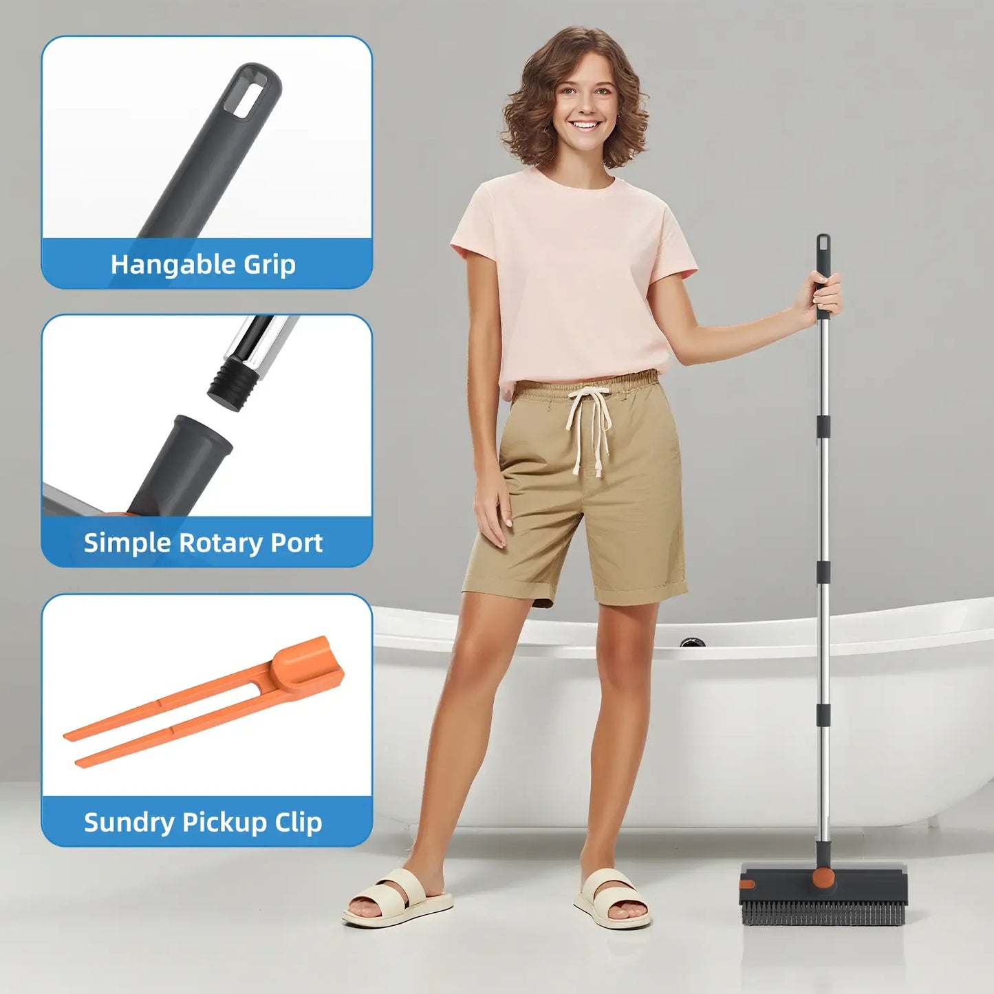 🧼 Heavy-Duty Floor Scrub Brush – Powerful Deep Cleaning for Stubborn Dirt, Tile & Grout